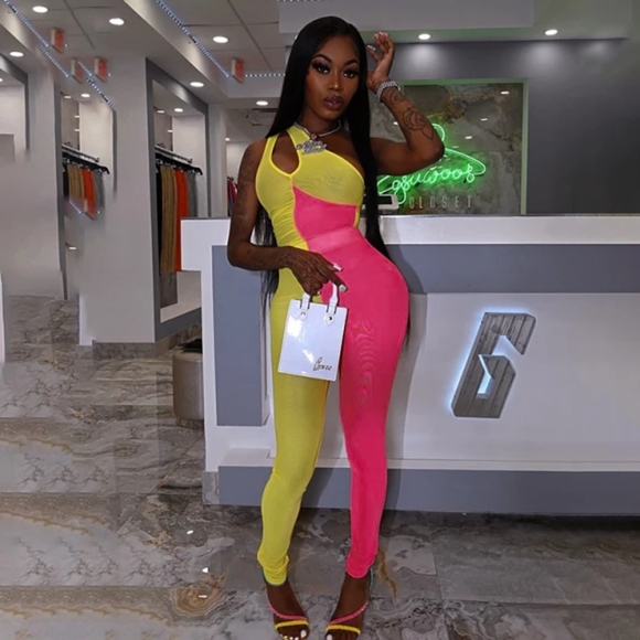 Pants - pink and yellow outfit